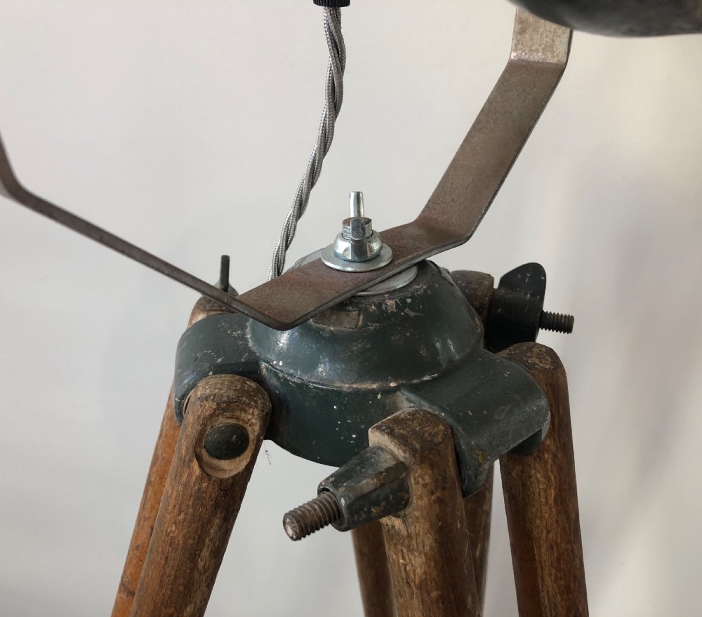 WWI Industrial Lorry Lamp Mounted to a Tripod View V