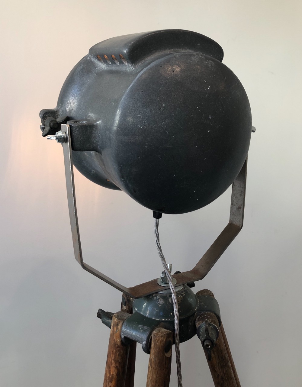 WWI Industrial Lorry Lamp Mounted to a Tripod View XIV