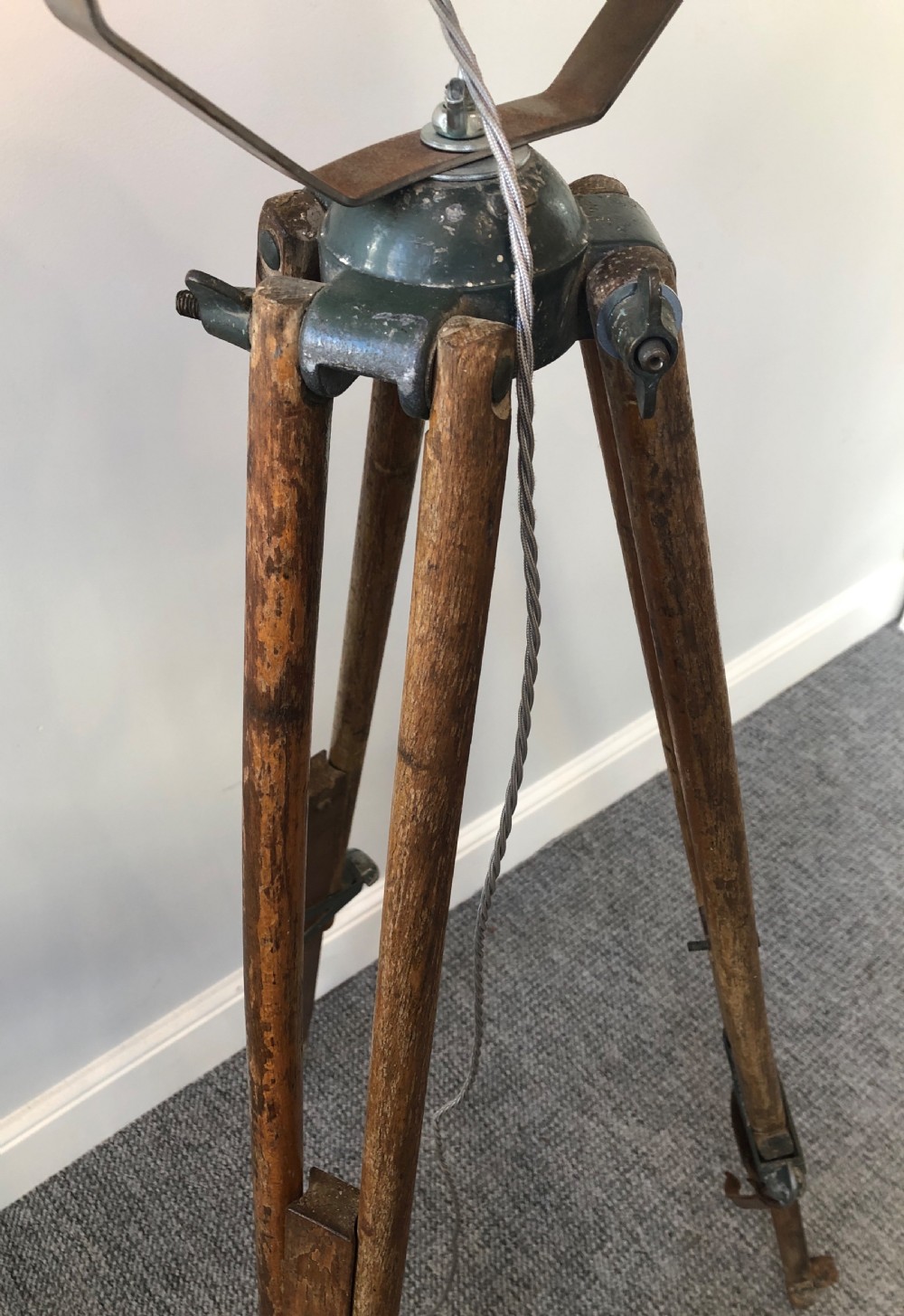 WWI Industrial Lorry Lamp Mounted to a Tripod View XV