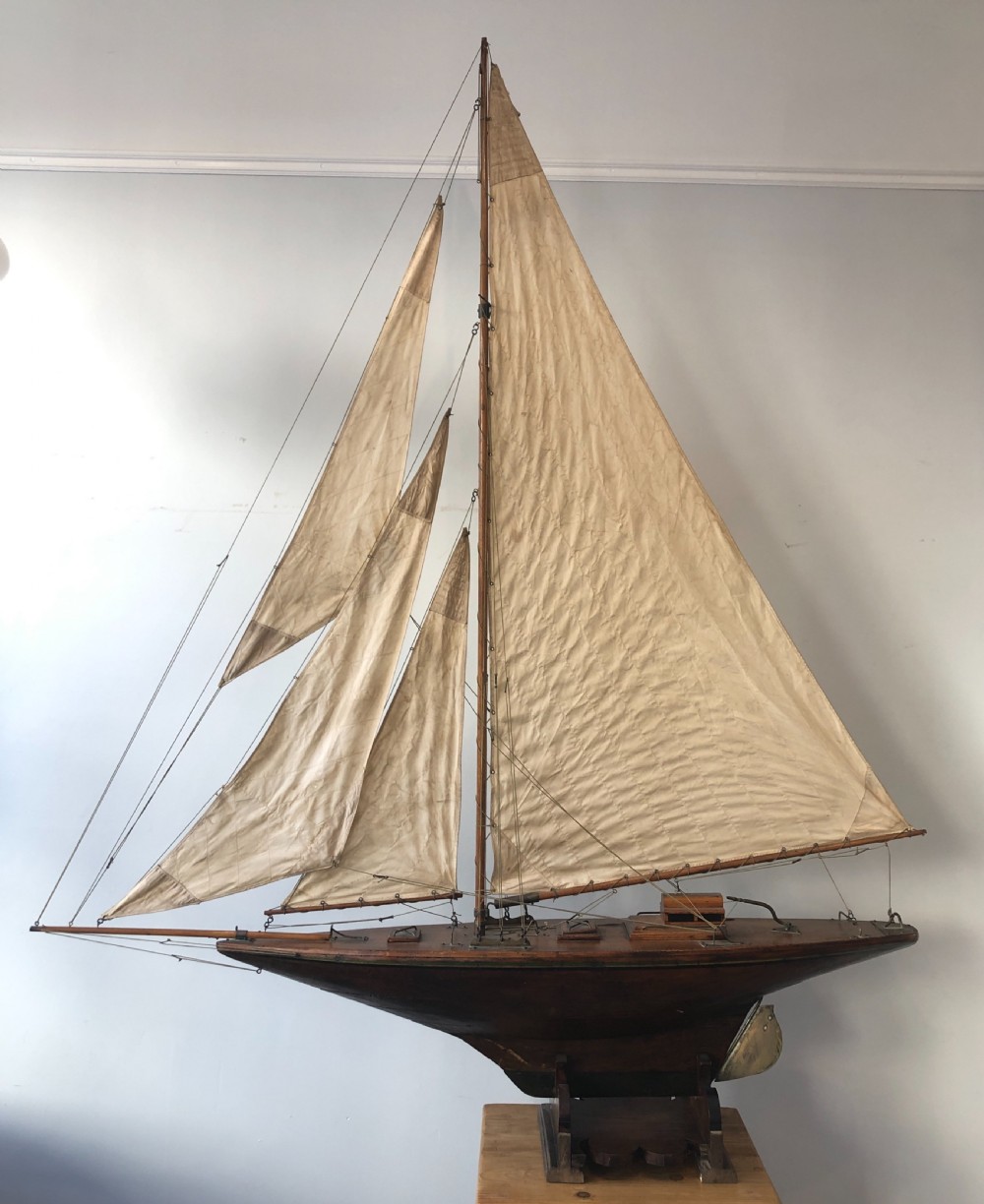 Huge Antique Pond Yacht