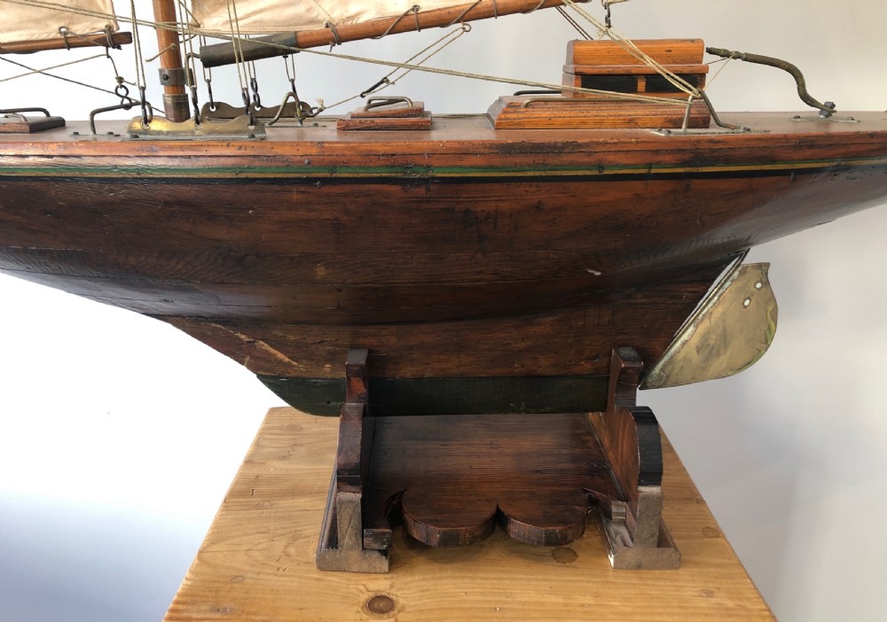 Huge Antique Pond Yacht View XI