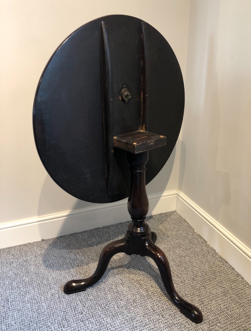 Antique Georgian Mahogany Tilt Top Table  View V