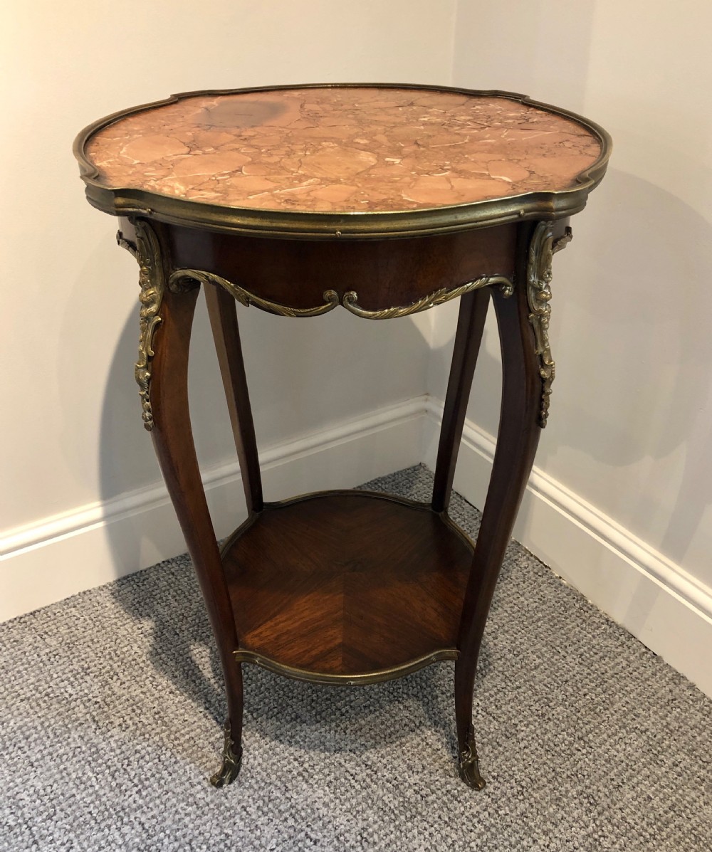 Antique French Marble Top Side Table