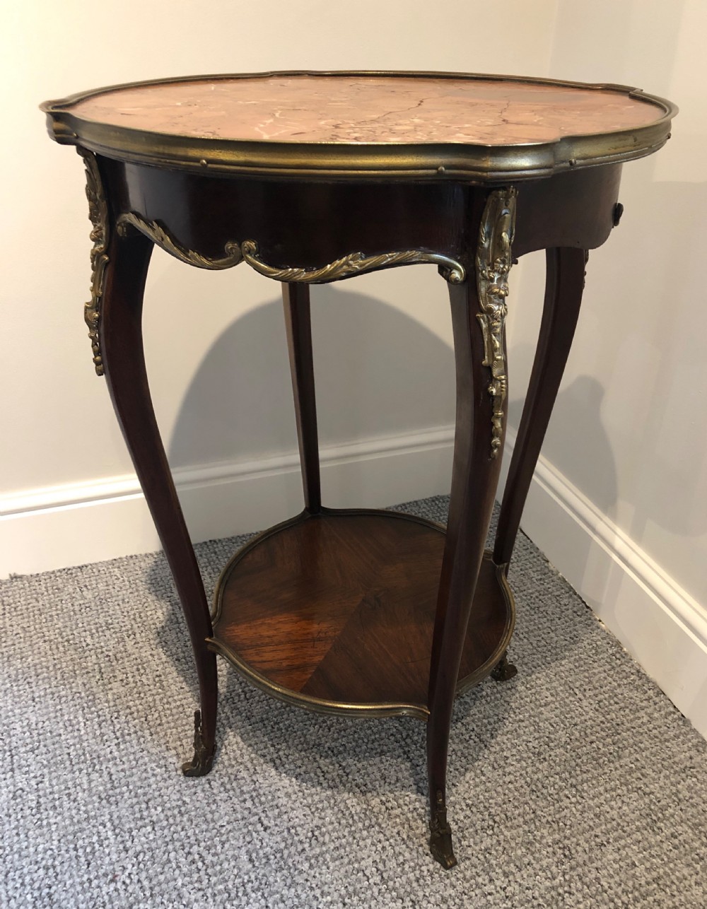 Antique French Marble Top Side Table View IV