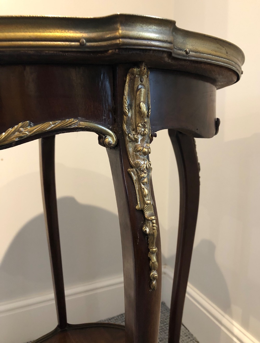 Antique French Marble Top Side Table View V