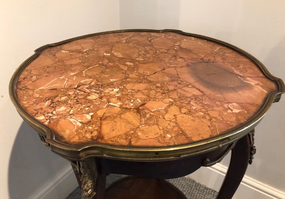 Antique French Marble Top Side Table View XI
