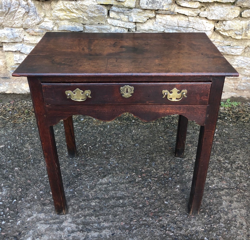 Small Antique 18th Century Oak Side Table View II