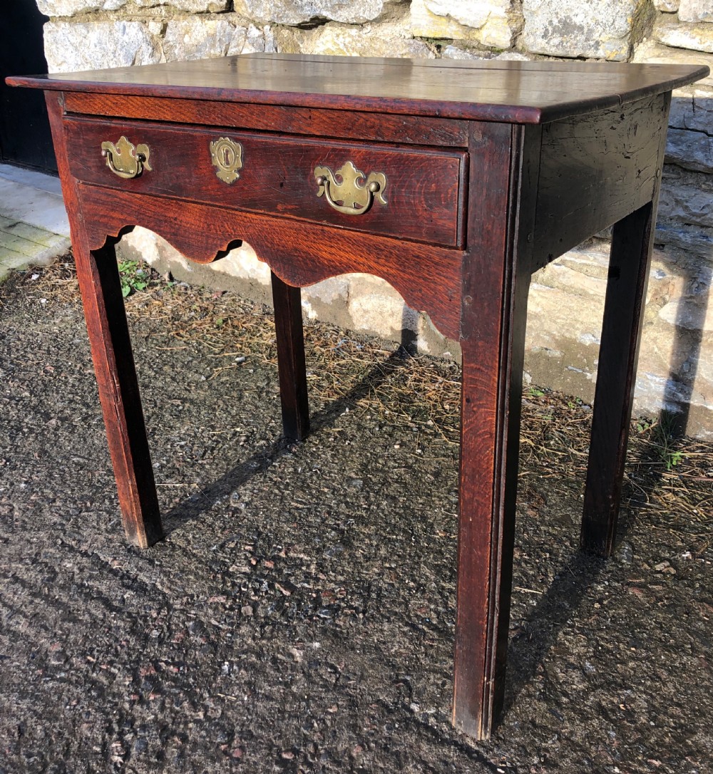 Small Antique 18th Century Oak Side Table View VI