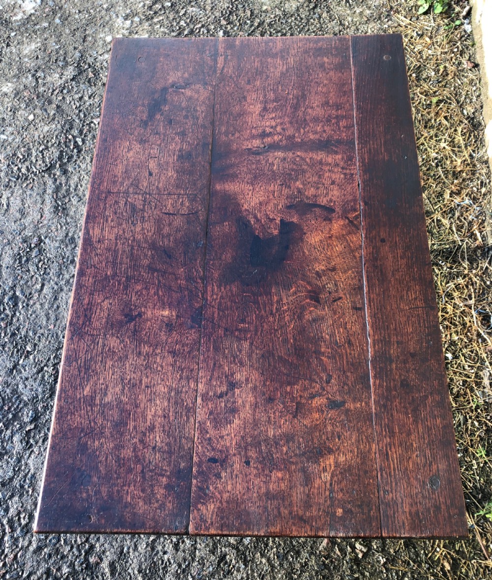 Small Antique 18th Century Oak Side Table View VIII