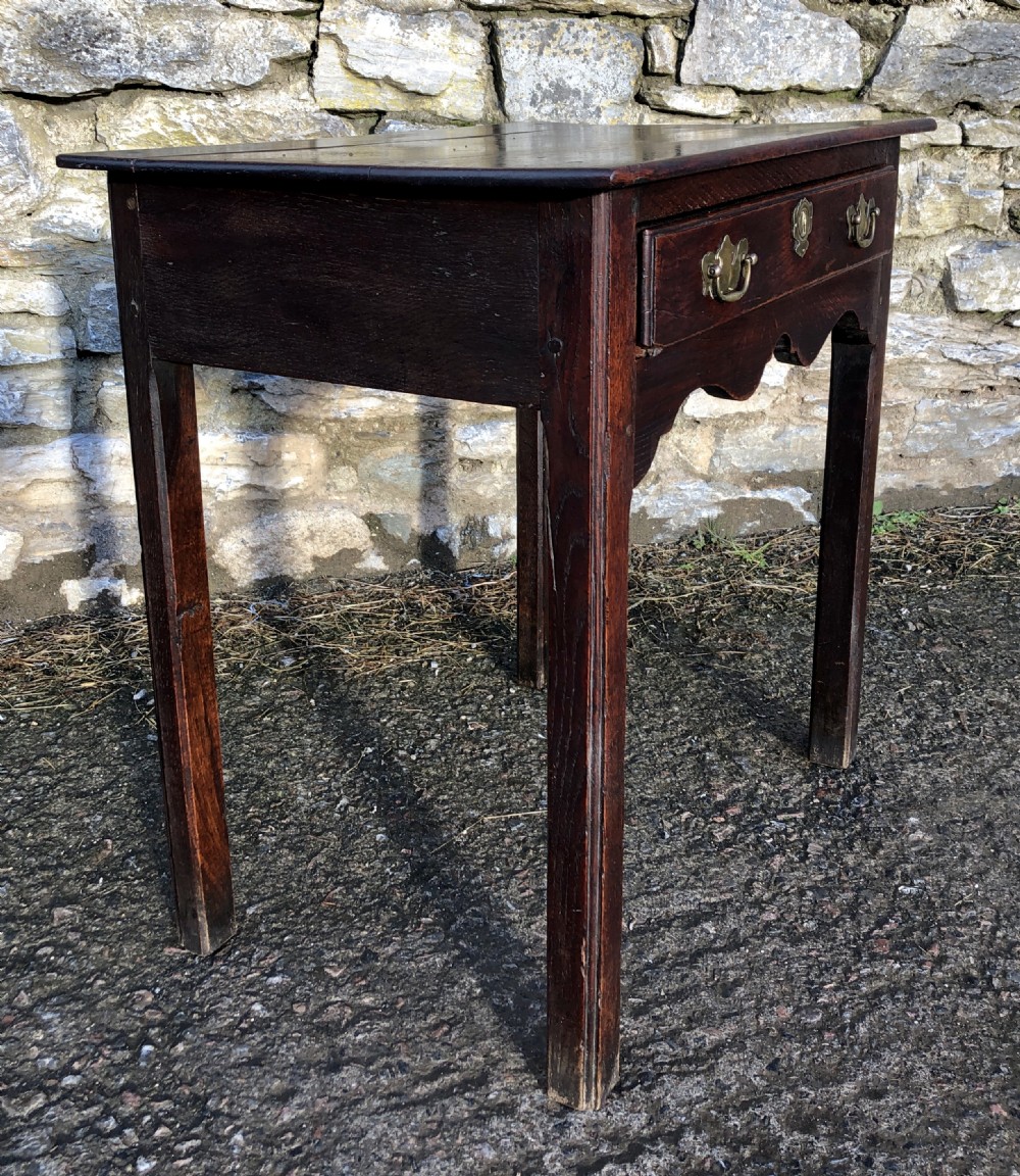 Small Antique 18th Century Oak Side Table View IX