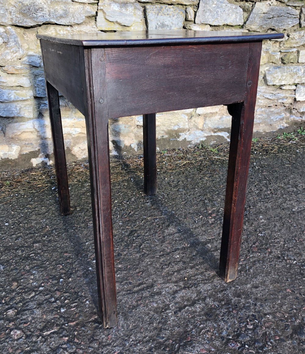 Small Antique 18th Century Oak Side Table View X