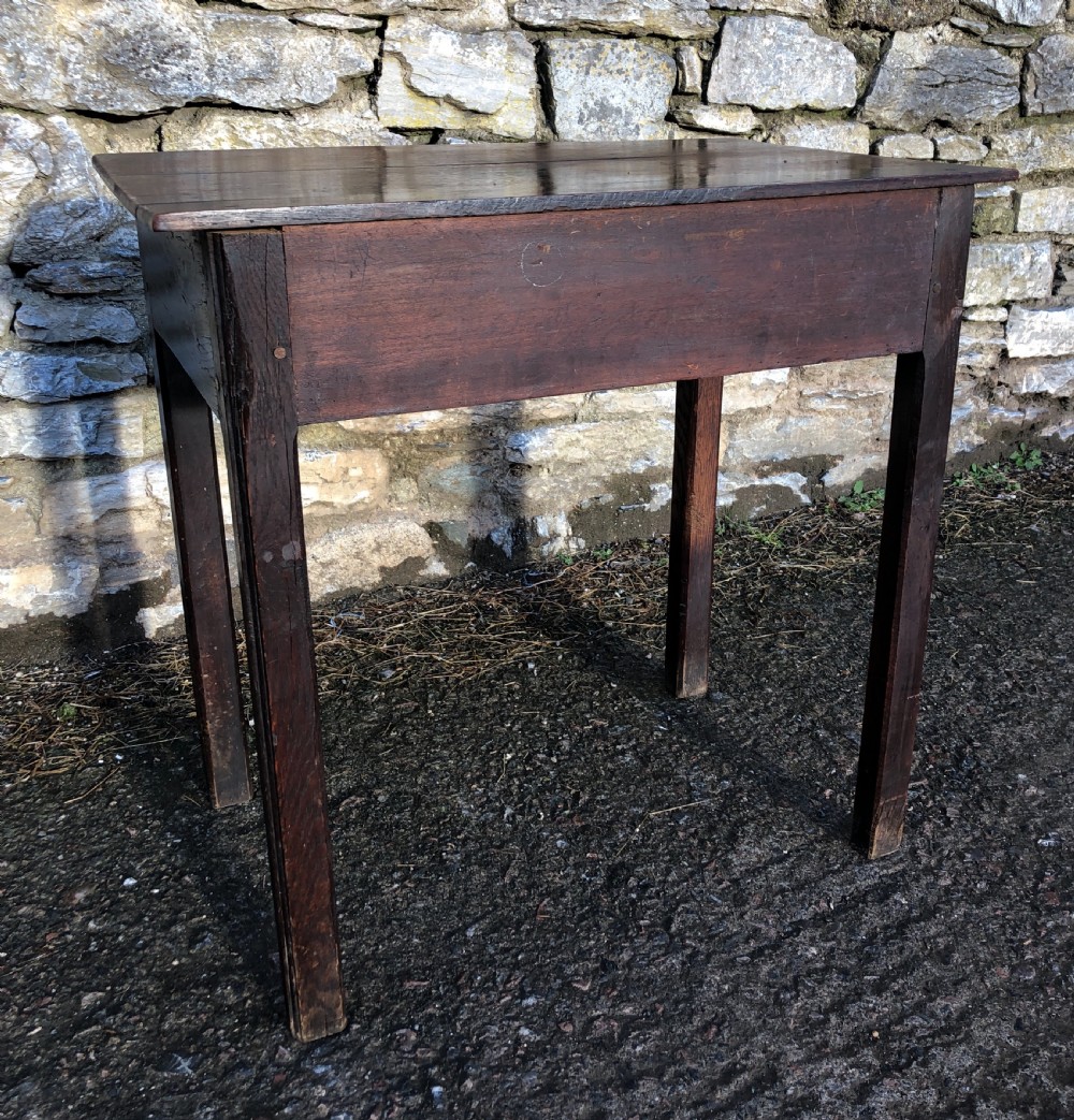 Small Antique 18th Century Oak Side Table View XI