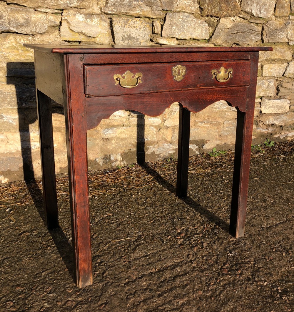 Small Antique 18th Century Oak Side Table View XVI