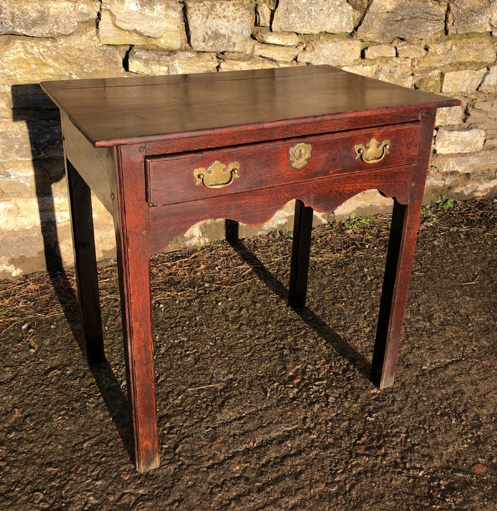 Small Antique 18th Century Oak Side Table View XVII