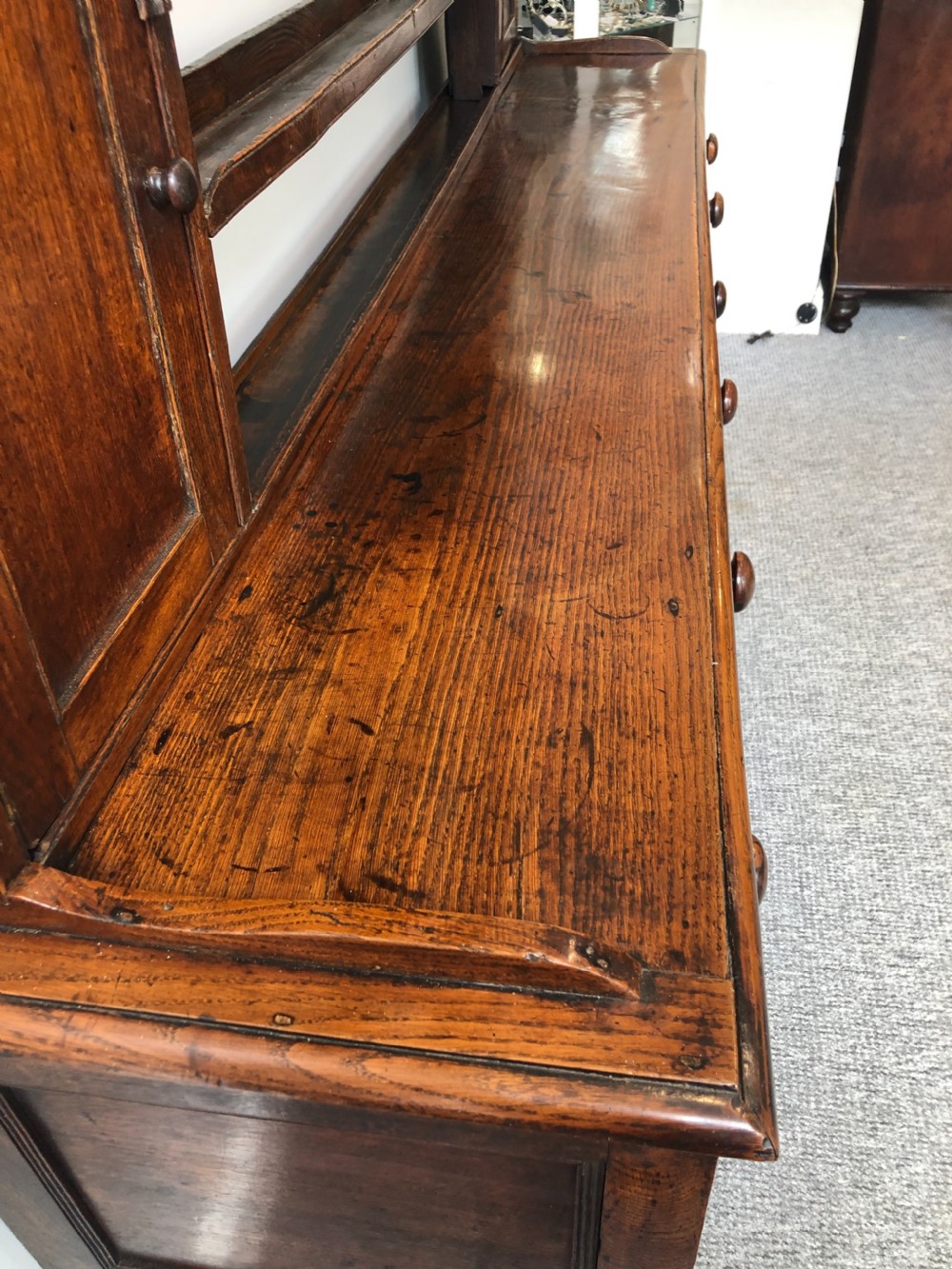 Large Antique Georgian Oak Dresser View XVII