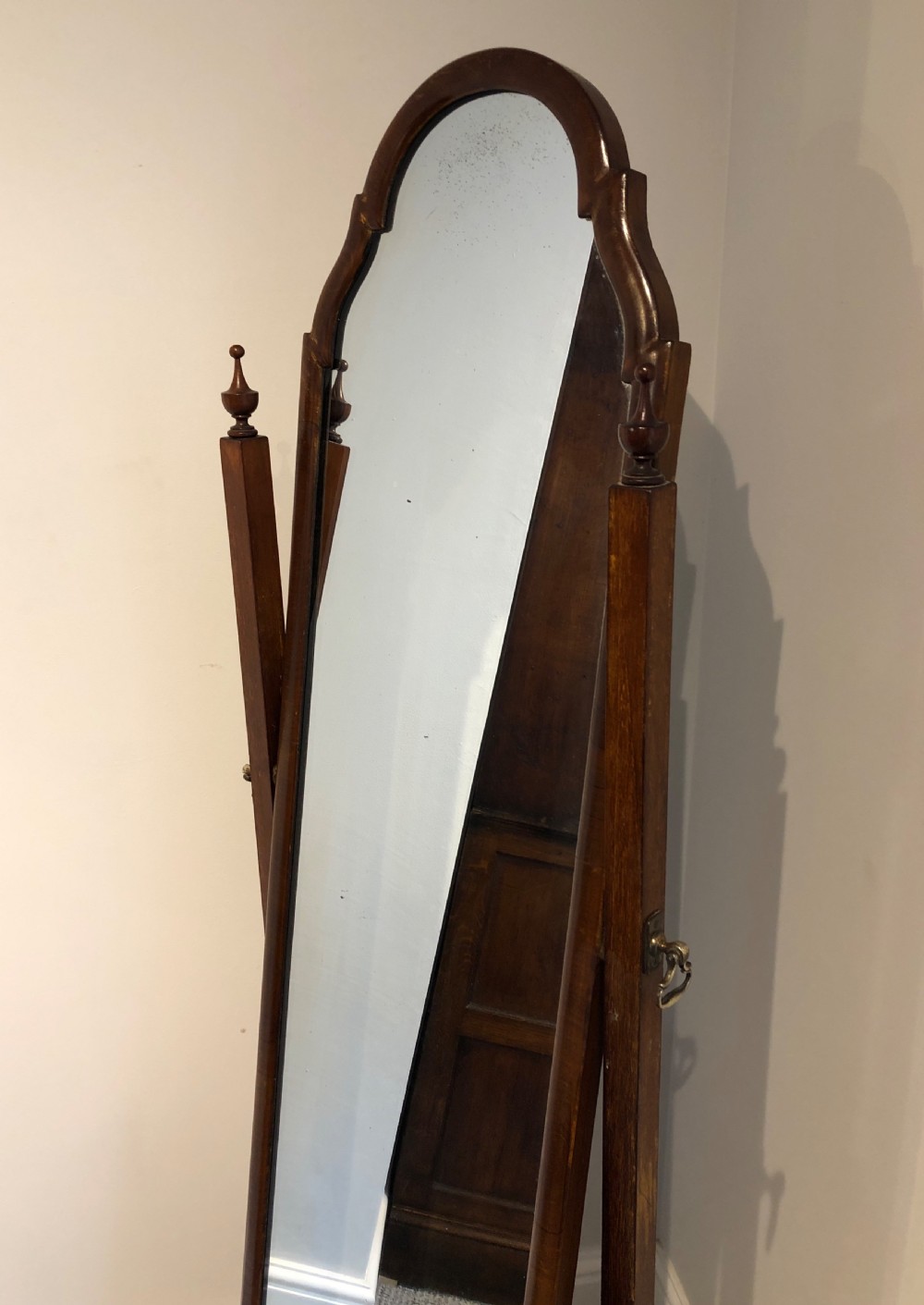 Edwardian Walnut Framed Cheval Mirror View IV