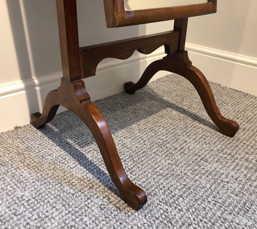 Edwardian Walnut Framed Cheval Mirror View VII