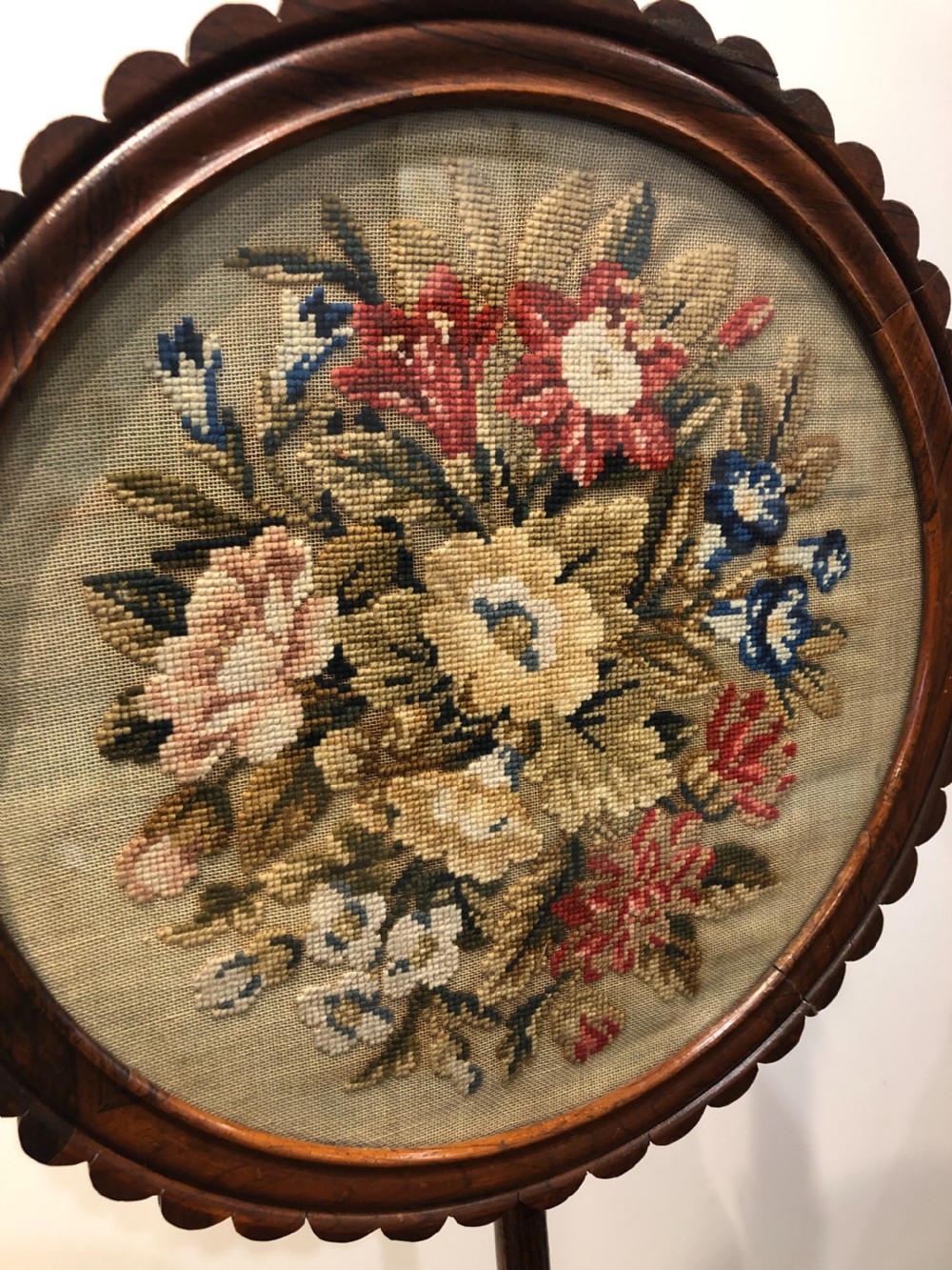 Antique Regency Rosewood Pole Fire Screen  View III