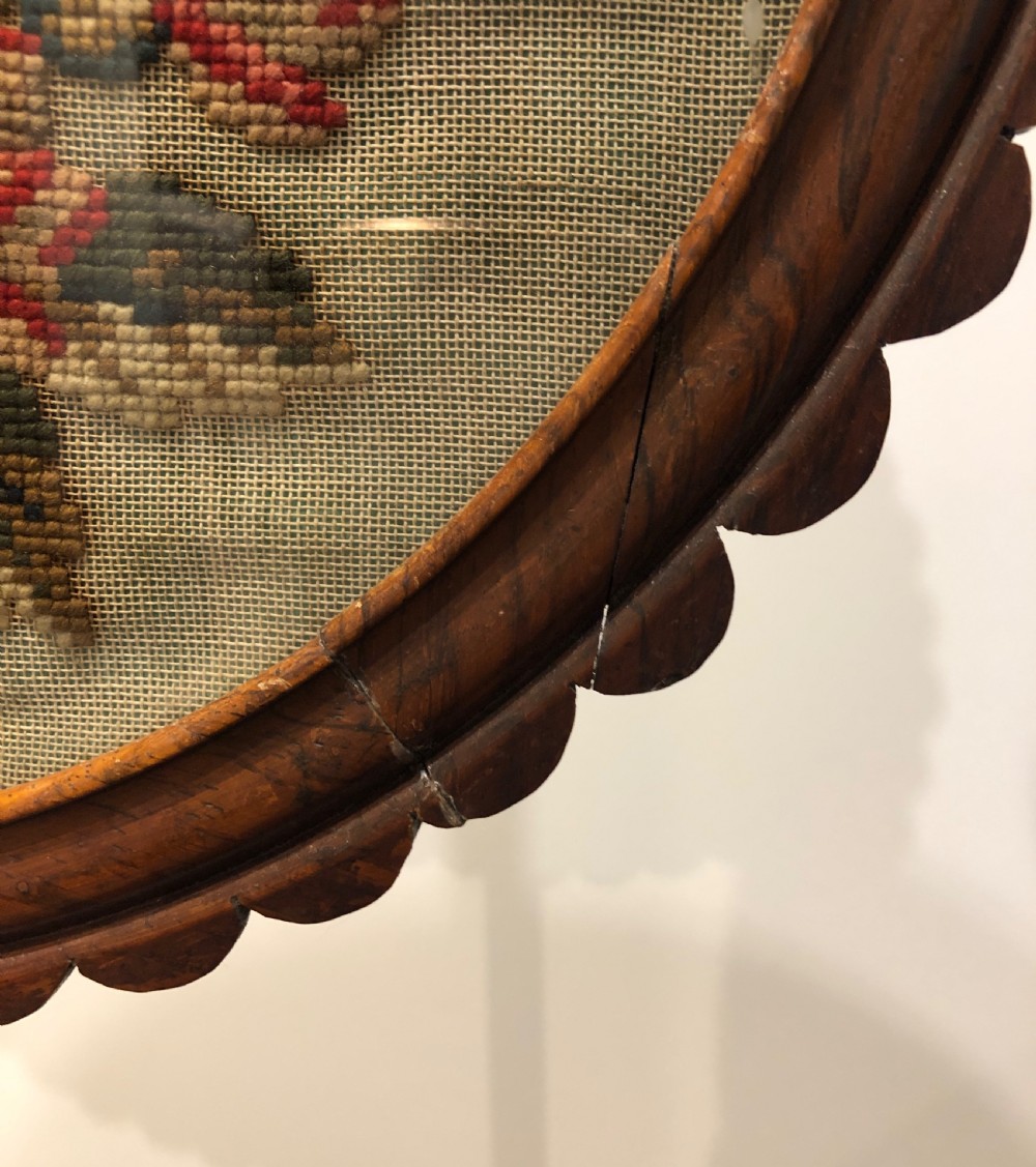 Antique Regency Rosewood Pole Fire Screen  View IV