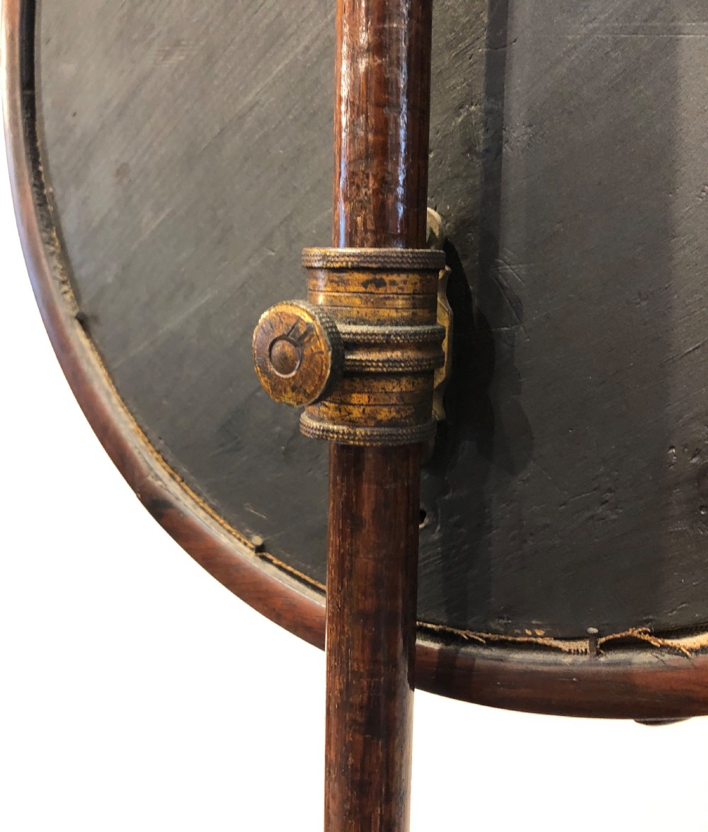Antique Regency Rosewood Pole Fire Screen  View X