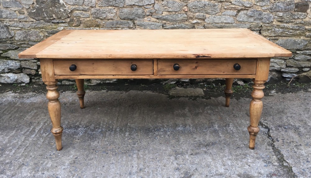 Large Victorian Pine Farmhouse Table