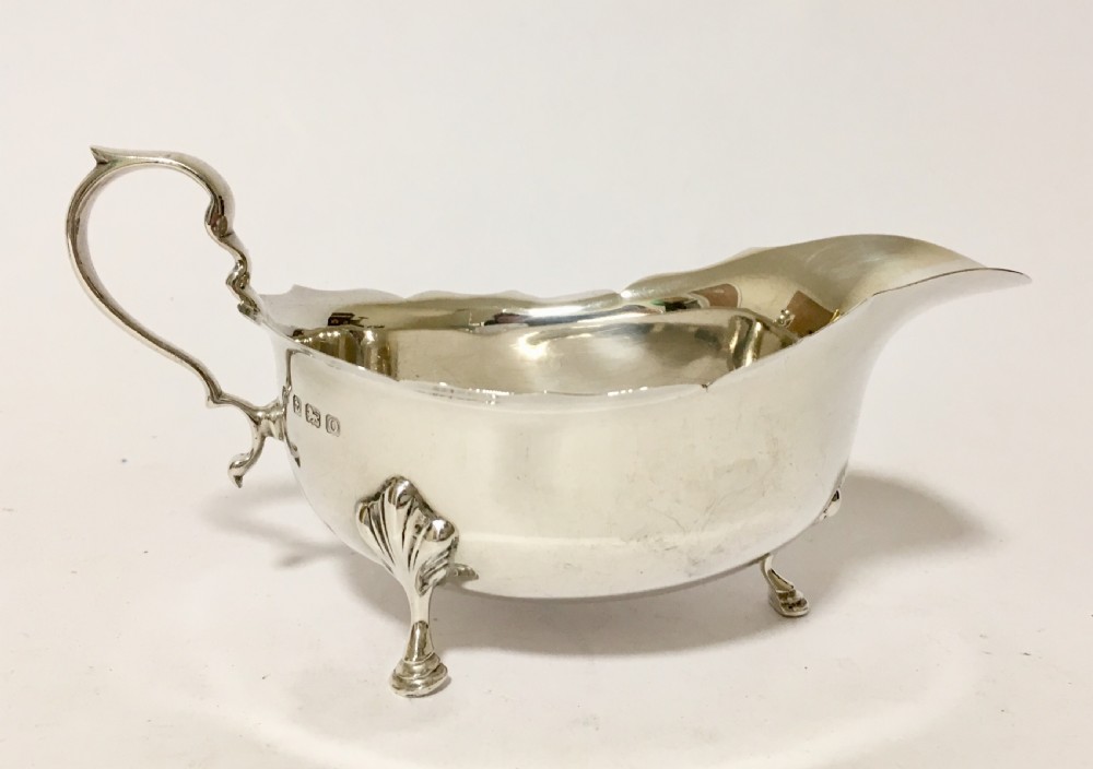 Antique Solid Sterling Silver Sauce Boat
