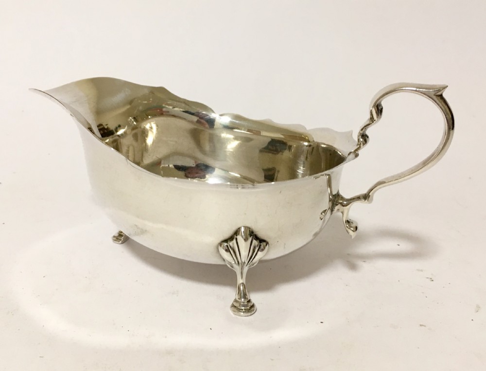 Antique Solid Sterling Silver Sauce Boat View IV