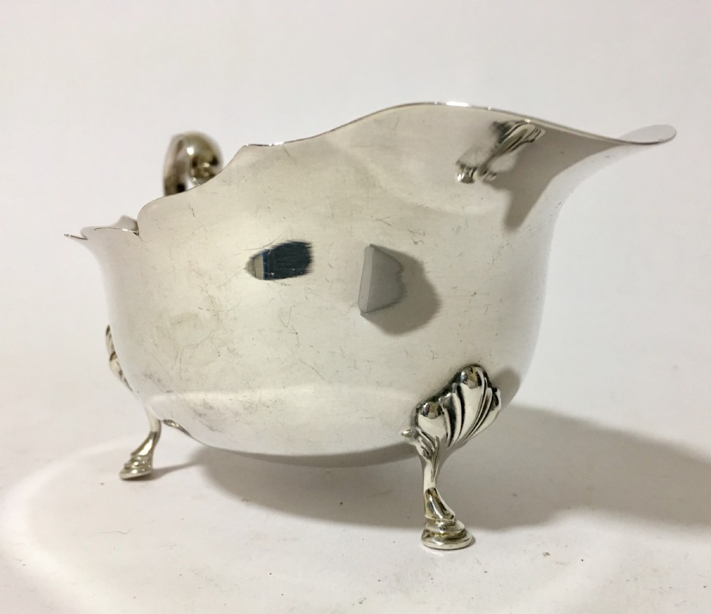 Antique Solid Sterling Silver Sauce Boat View VII