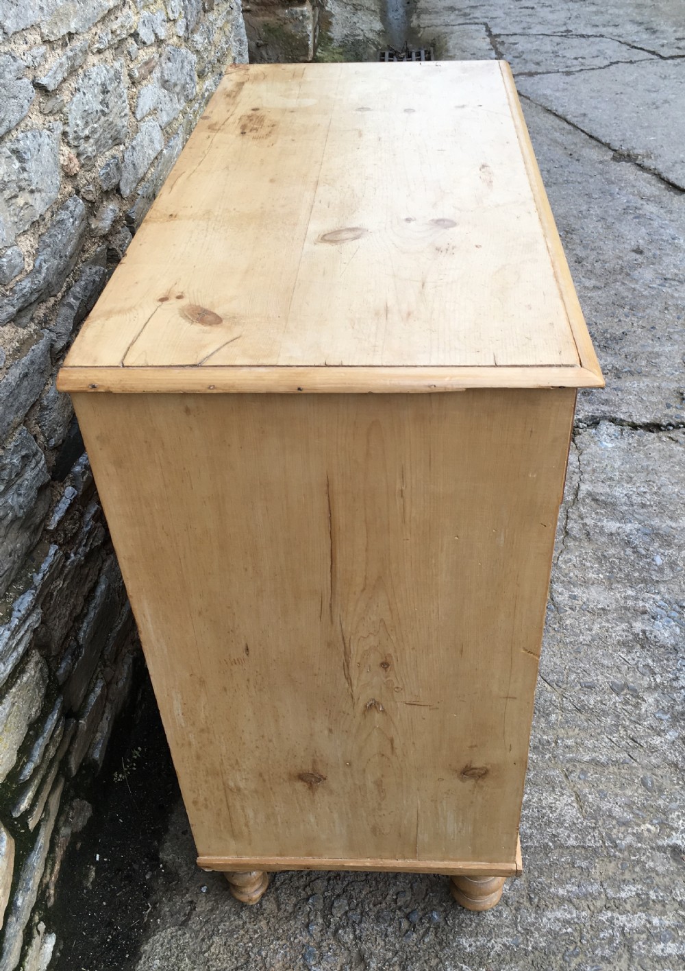 Large Antique Victorian Stripped Pine Chest of Drawers View VI