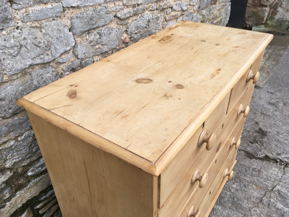 Large Antique Victorian Stripped Pine Chest of Drawers View VII