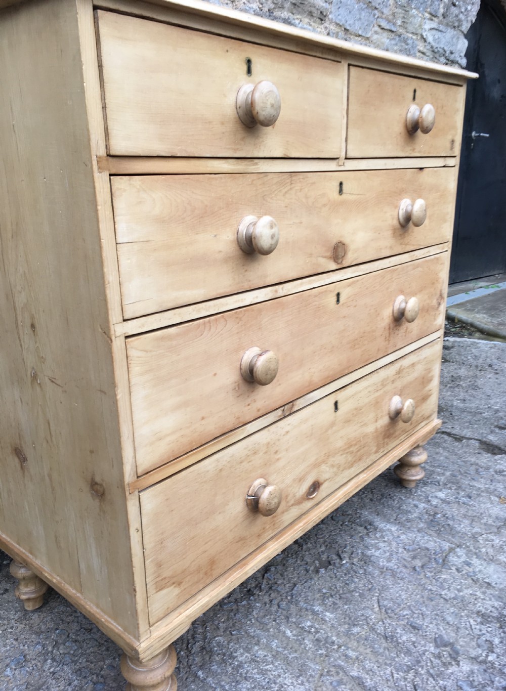 Large Antique Victorian Stripped Pine Chest of Drawers View VIII