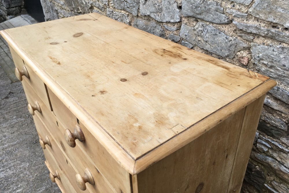 Large Antique Victorian Stripped Pine Chest of Drawers View IX