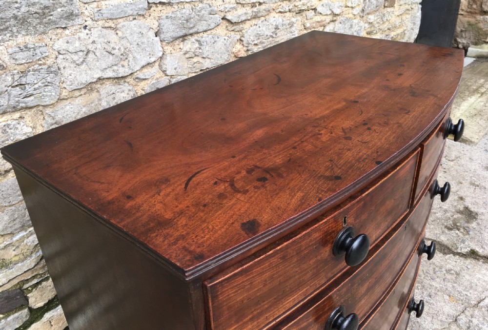 Antique Mahogany Bow Front Chest of Drawers View VIII