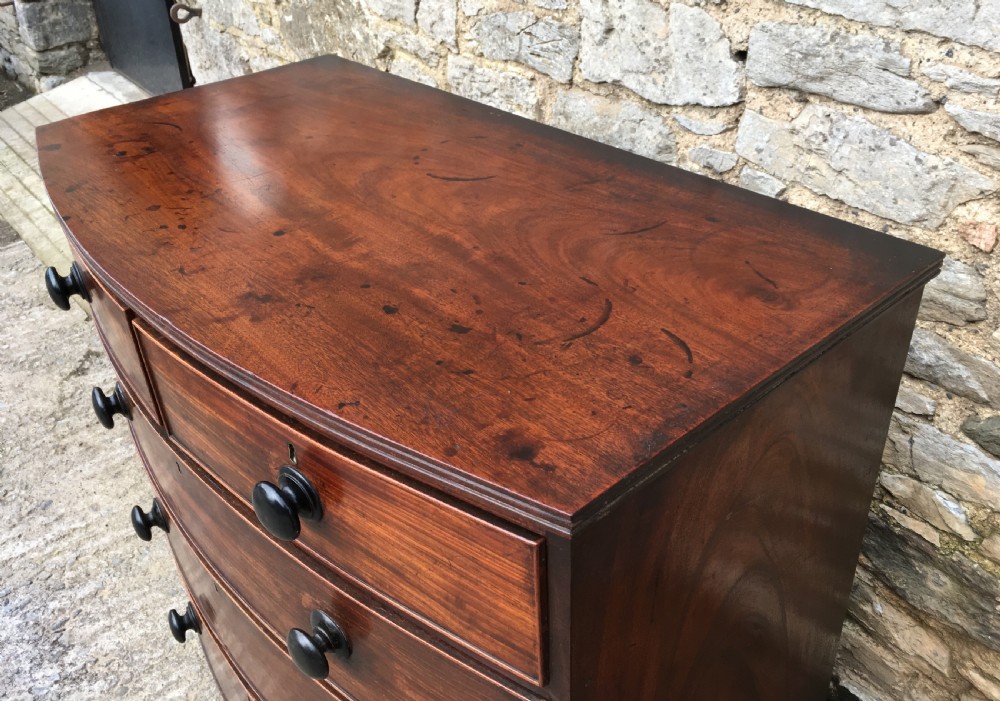 Antique Mahogany Bow Front Chest of Drawers View XIV