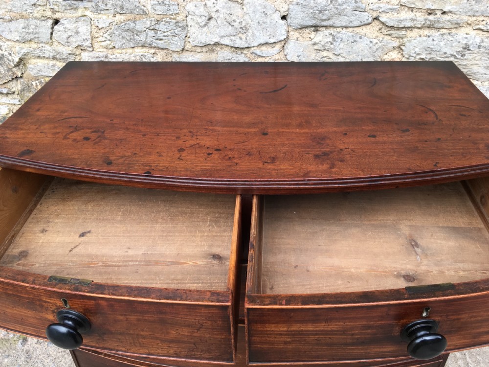 Antique Mahogany Bow Front Chest of Drawers View XV