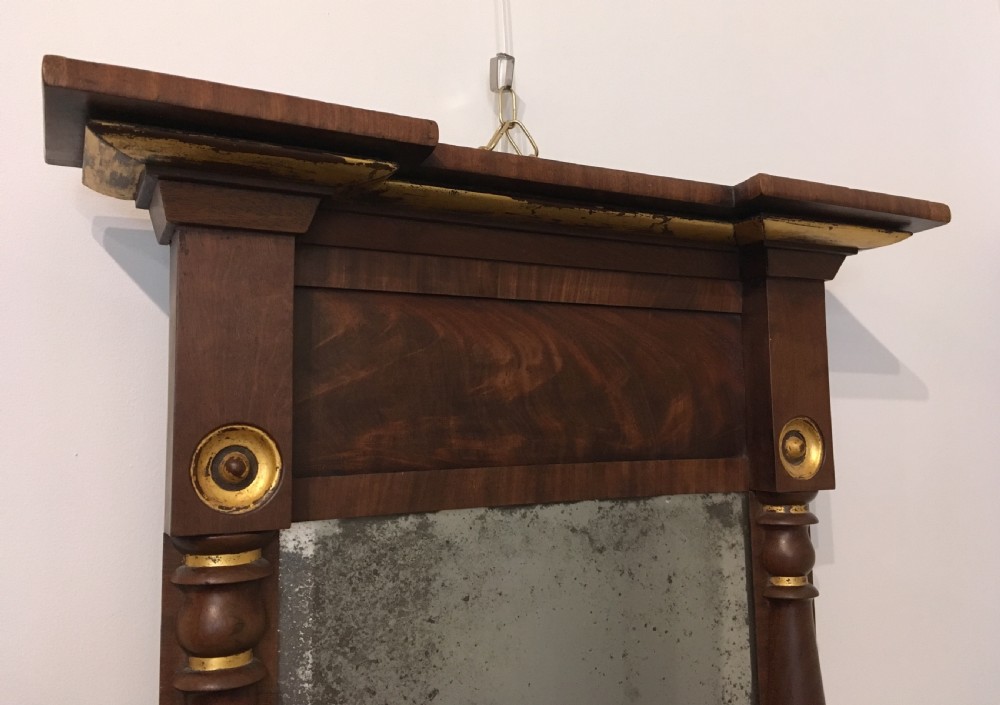 Antique Regency Mahogany Pier Mirror View III