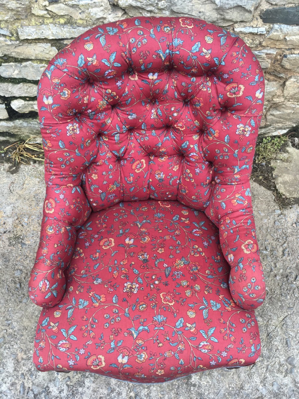 Antique Victorian Button Back Nursing Chair  View IV