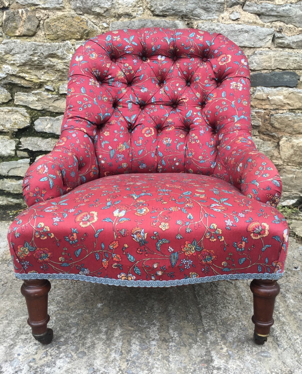 Antique Victorian Button Back Nursing Chair  View V