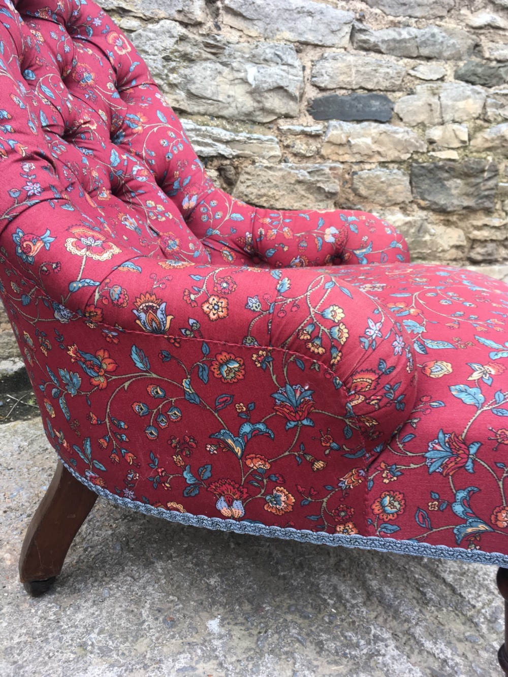 Antique Victorian Button Back Nursing Chair  View VI