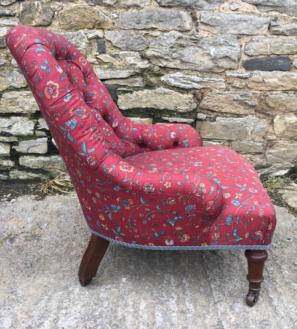 Antique Victorian Button Back Nursing Chair  View VII