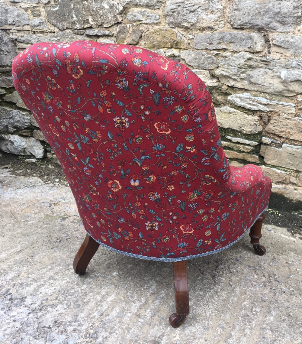 Antique Victorian Button Back Nursing Chair  View VIII