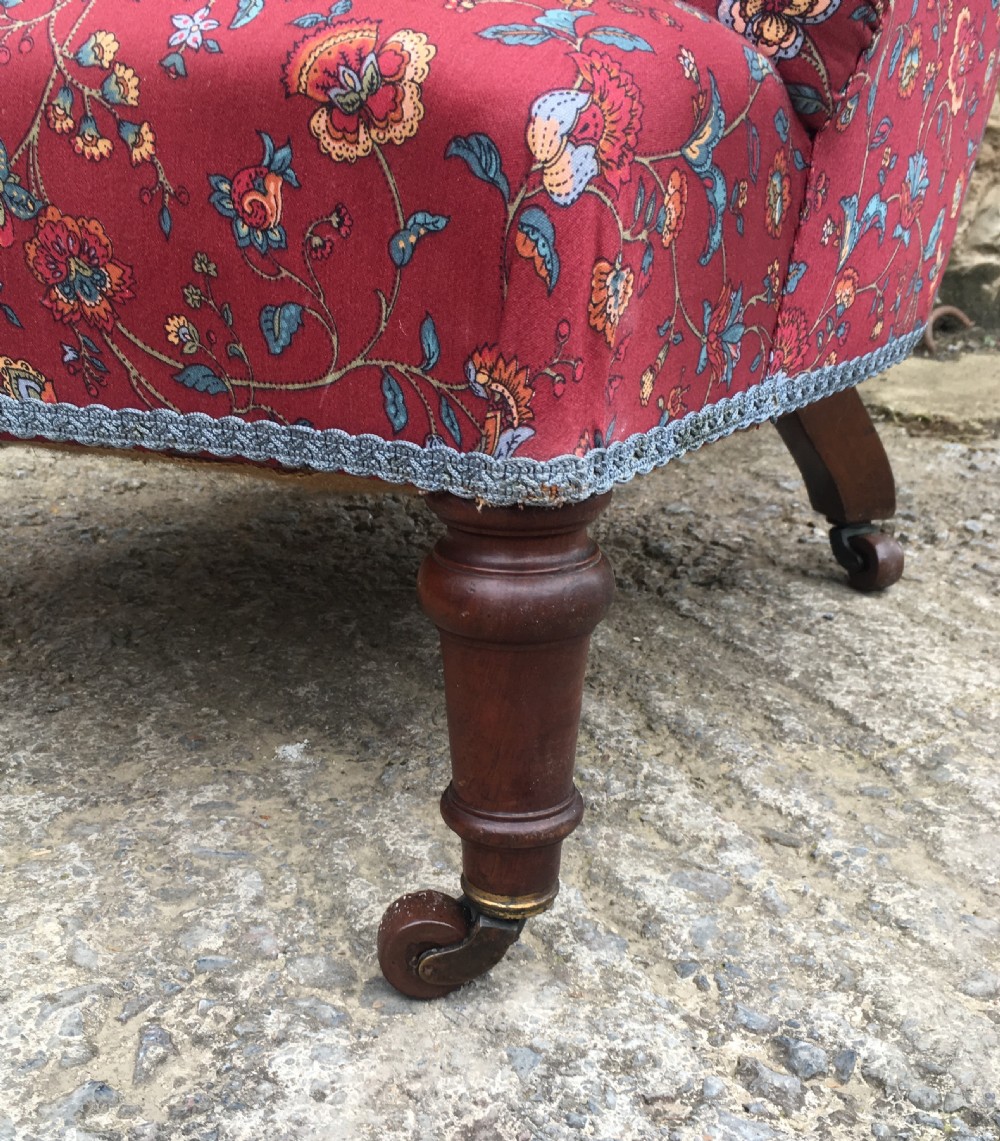 Antique Victorian Button Back Nursing Chair  View XI