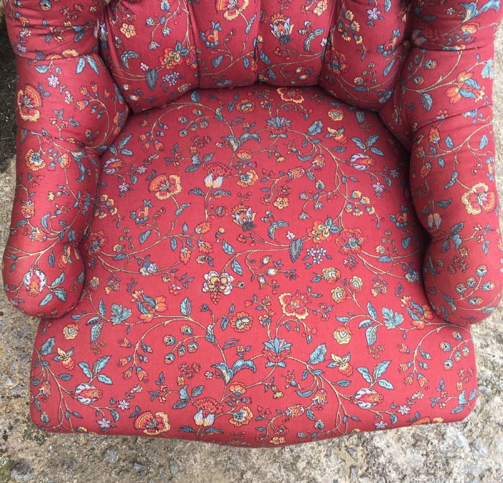 Antique Victorian Button Back Nursing Chair  View XIV