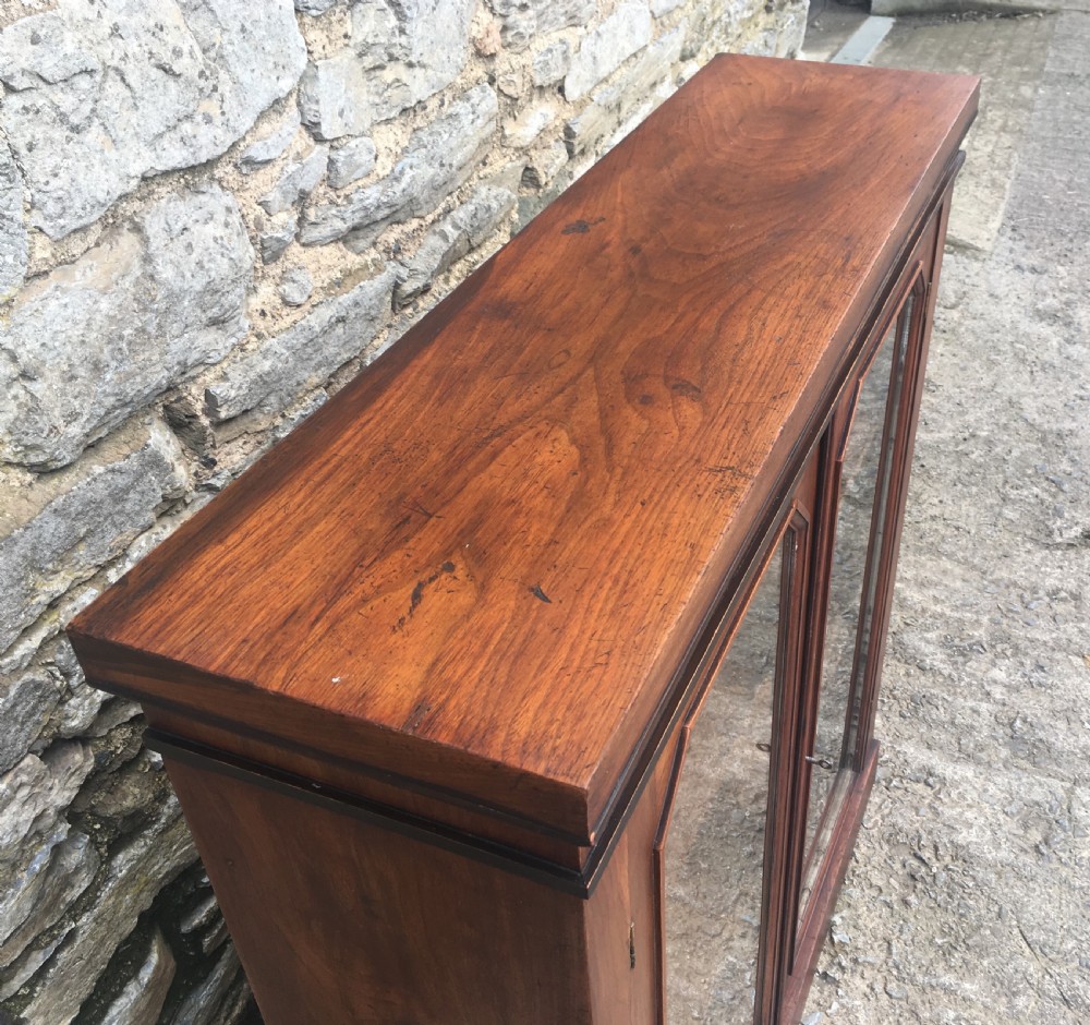 Antique Victorian Walnut Glazed Bookcase View VI