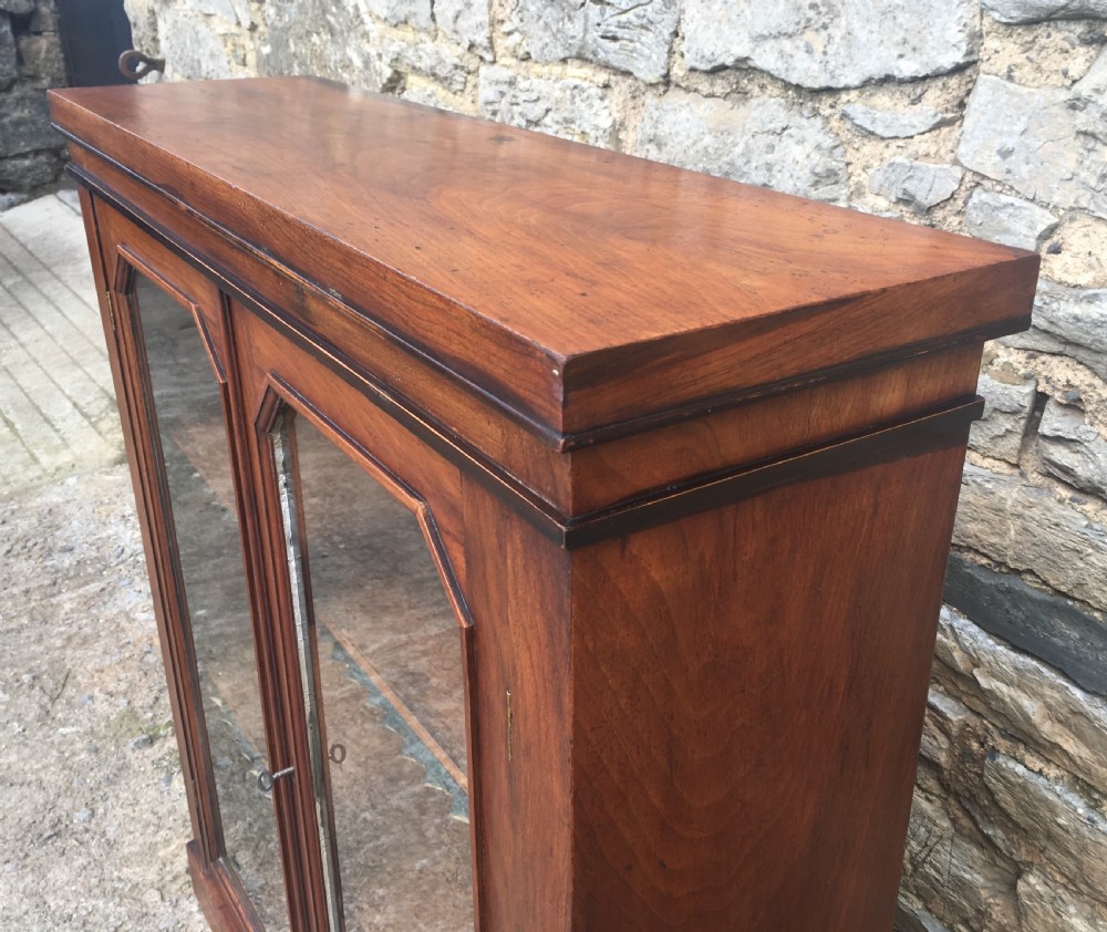 Antique Victorian Walnut Glazed Bookcase View IX