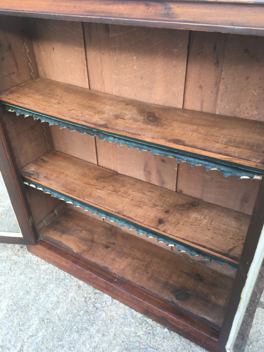 Antique Victorian Walnut Glazed Bookcase View X