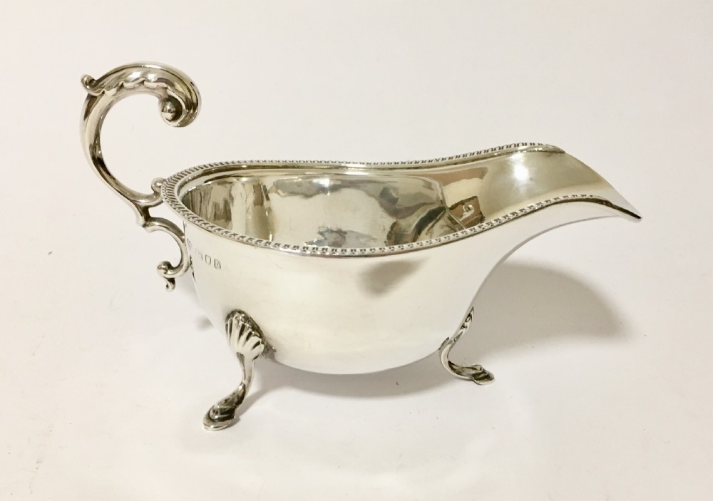 Antique Solid Sterling Silver Sauce Boat London 1936