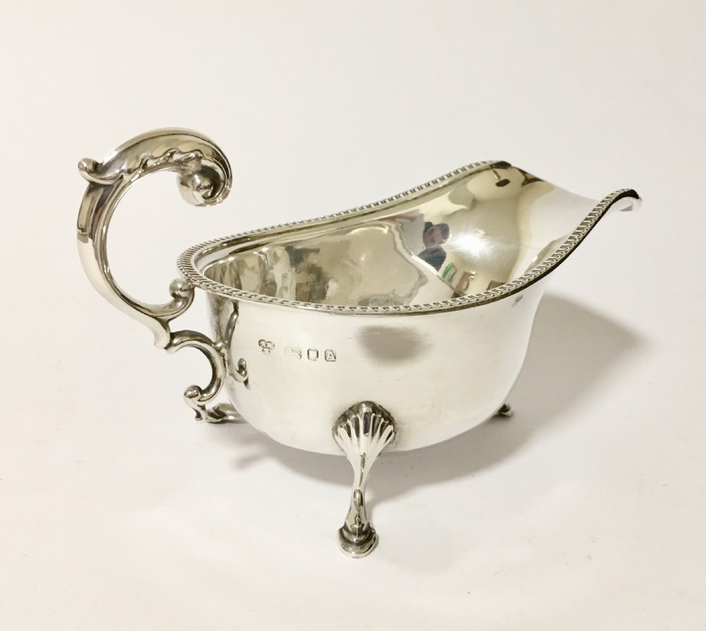 Antique Solid Sterling Silver Sauce Boat London 1936 View IV