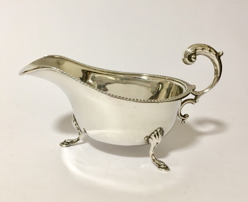 Antique Solid Sterling Silver Sauce Boat London 1936 View IX