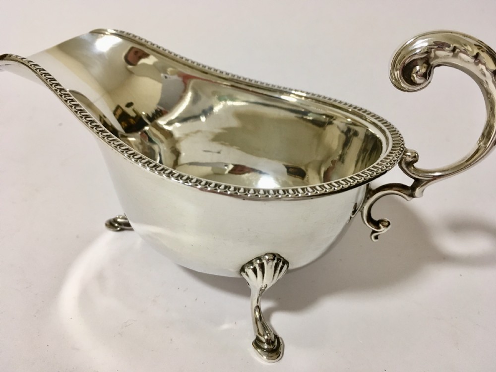 Antique Solid Sterling Silver Sauce Boat London 1936 View X